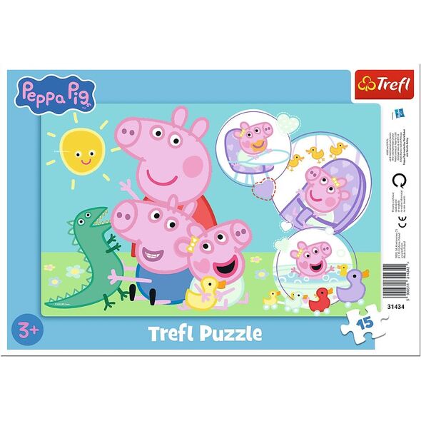 Trefl Puzzle ramkowe Świnka Peppa, Najmilsza świnka 15 elementów (31434)