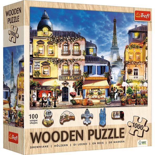 Trefl Puzzle drewniane Francuska uliczka 1000 elementów (20209)