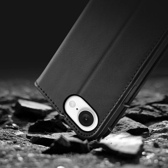 Etui ochronne do iPhone 16e Dux Ducis Hivo z klapką i ochroną RFID - czarne