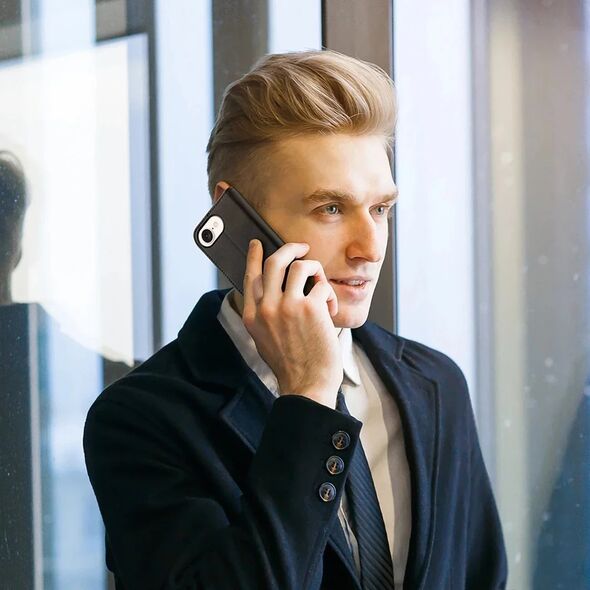 Etui ochronne do iPhone 16e Dux Ducis Hivo z klapką i ochroną RFID - czarne