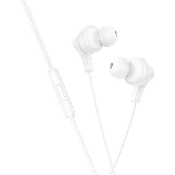 Słuchawki przewodowe douszne USB C Hoco M114 białe