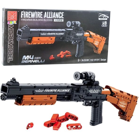Klocki Konstrukcyjne Karabin M4 Bernelli Funkcja Strzału 1137 el. LEAN Toys
