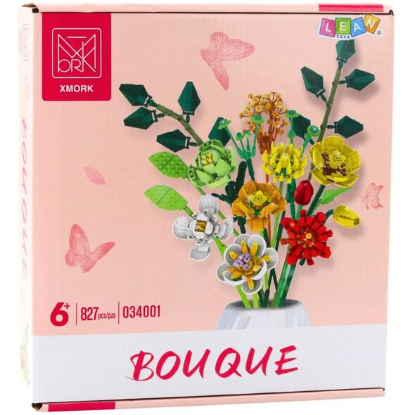 Klocki Konstrukcyjne Dekoracyjny Bukiet Kwiaty Kolorowe 827 el. LEAN Toys