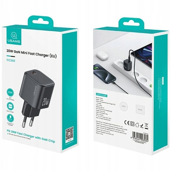 Ładowarka sieciowa 20W 1xUSB-C + kabel USB-C Biała