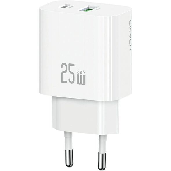 Ładowarka sieciowa 25W 1xUSB-A 1xUSB-A fast charging Biała