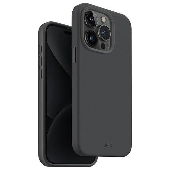 Uniq UNIQ etui Lino Hue iPhone 15 Pro 6.1" Magclick Charging szary/charcoal grey