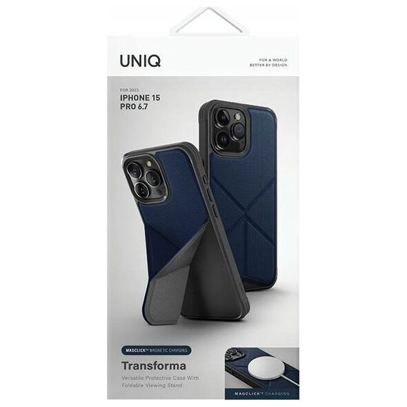 Uniq UNIQ etui Transforma iPhone 15 Pro Max 6.7" Magclick Charging niebieski/electric blue