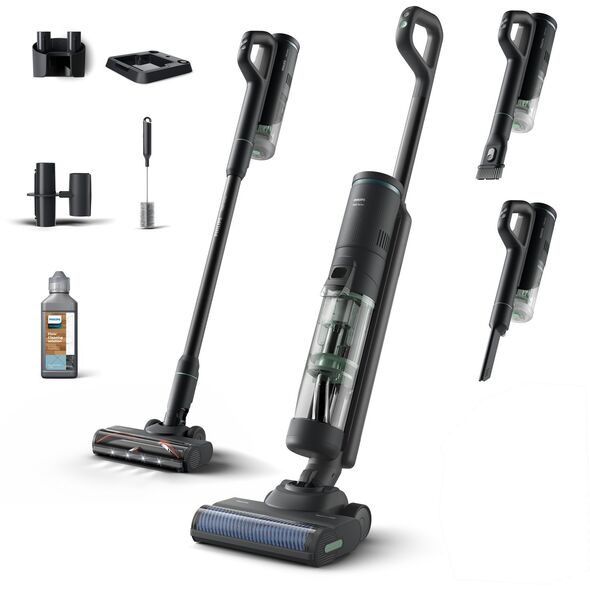 Philips 7000 series XW7263/11 okurzacz na kiju/szczotka elektryczna Odkurzacz stojący 2 w 1 Bateria Suchy i Mokry Bez worka 0,45 l Szary
