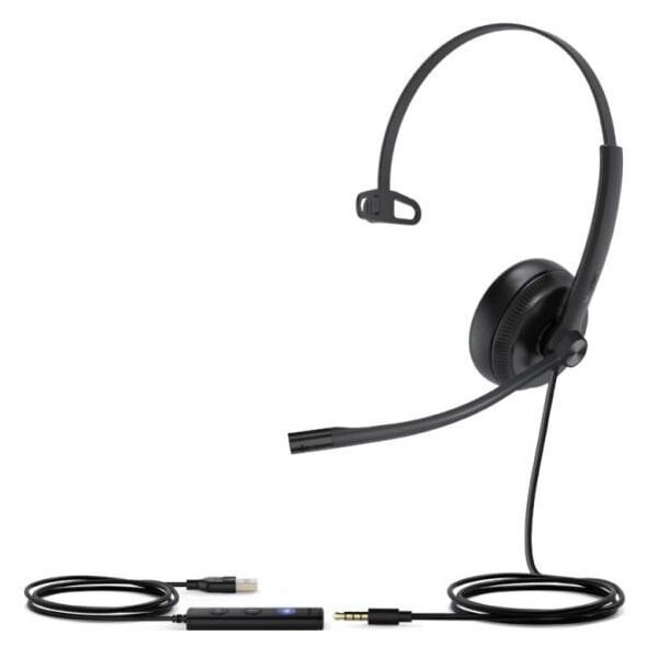 Yealink UH34 SE Mono Teams USB-A Zestaw słuchawkowy Przewodowa Opaska na głowę Połączenia/muzyka USB Typu-A Czarny