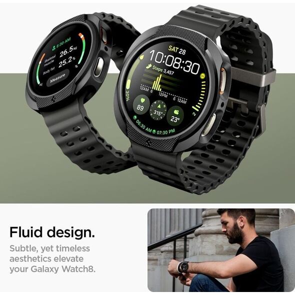 OBUDOWA SPIGEN DO SAMSUNG GALAXY WATCH 8 40 mm, Czarne Etui, Nakładka