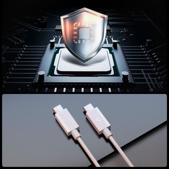 BIAŁY KABEL SPIGEN USB C 1M SZYBKIE ŁADOWANIE, Odporny, Wytrzymały, PD 60W
