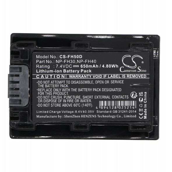 Akumulator Bateria Typu Sony Fh50 Fh60 Fh40 Np-fh30 Np-fh40 Np-fh50 Np-fh60 / Cs-fh50d