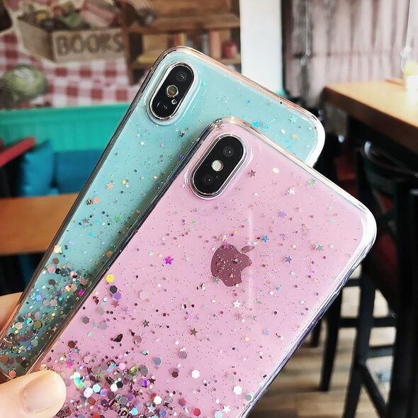 Wozinsky Wozinsky Star Glitter błyszczące etui pokrowiec z brokatem Samsung Galaxy A42 5G czarny
