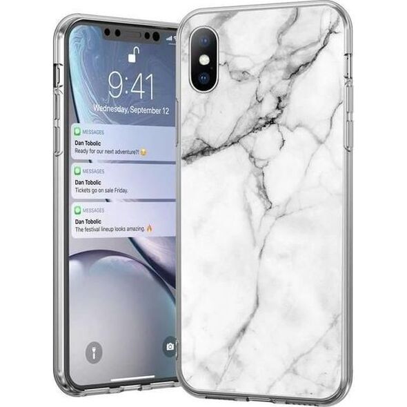 Wozinsky Wozinsky Marble żelowe etui pokrowiec marmur Samsung Galaxy A42 5G biały