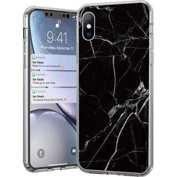 Wozinsky Wozinsky Marble żelowe etui pokrowiec marmur Samsung Galaxy M51 czarny