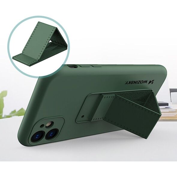 Wozinsky Wozinsky Kickstand Case elastyczne silikonowe etui z podstawką iPhone 12 Pro Max szary