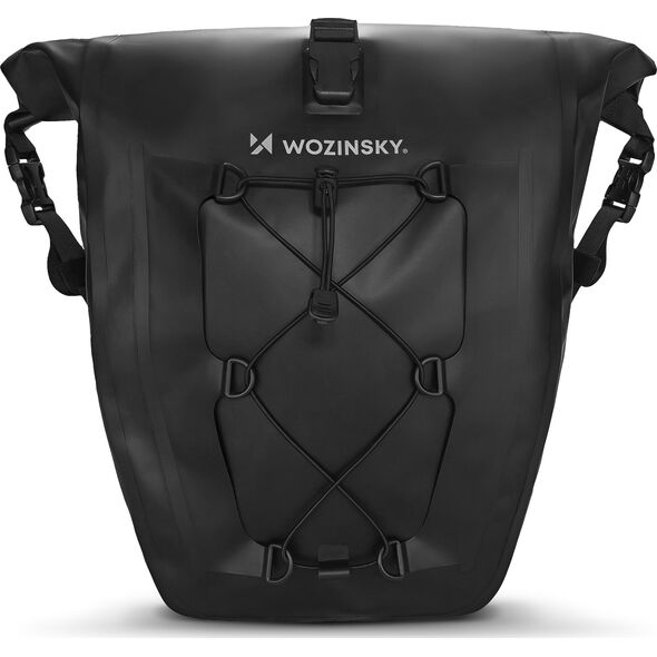 Wozinsky Wodoodporna torba rowerowa sakwa na bagażnik 25l 2w1 czarny (WBB24BK)