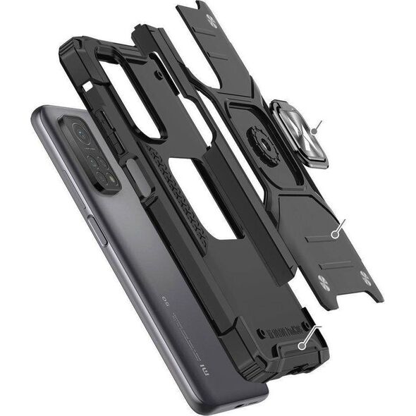 Wozinsky Wozinsky Ring Armor pancerne hybrydowe etui pokrowiec + magnetyczny uchwyt Mi Poco M4 Pro 5G / Redmi Note 11 5G (China) / Redmi Note 11T 5G / Redmi Note 11S 5G czarny