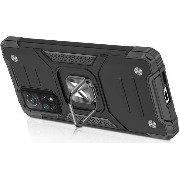 Wozinsky Wozinsky Ring Armor pancerne hybrydowe etui pokrowiec + magnetyczny uchwyt Mi Poco M4 Pro 5G / Redmi Note 11 5G (China) / Redmi Note 11T 5G / Redmi Note 11S 5G czarny