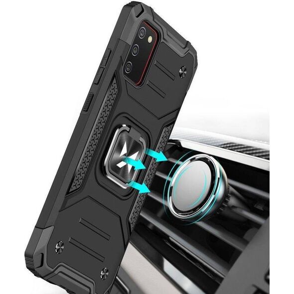 Wozinsky Wozinsky Ring Armor pancerne hybrydowe etui pokrowiec + magnetyczny uchwyt Samsung Galaxy A03s niebieski