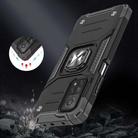Wozinsky Wozinsky Ring Armor pancerne hybrydowe etui pokrowiec + magnetyczny uchwyt Samsung Galaxy A03s czarny
