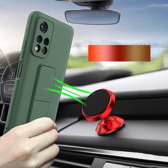 Wozinsky Wozinsky Kickstand Case elastyczne silikonowe etui z podstawką Xiaomi Poco M4 Pro 5G różowy
