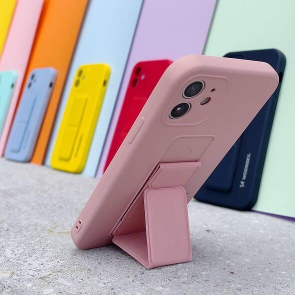 Wozinsky Wozinsky Kickstand Case elastyczne silikonowe etui z podstawką Xiaomi Poco M4 Pro 5G różowy