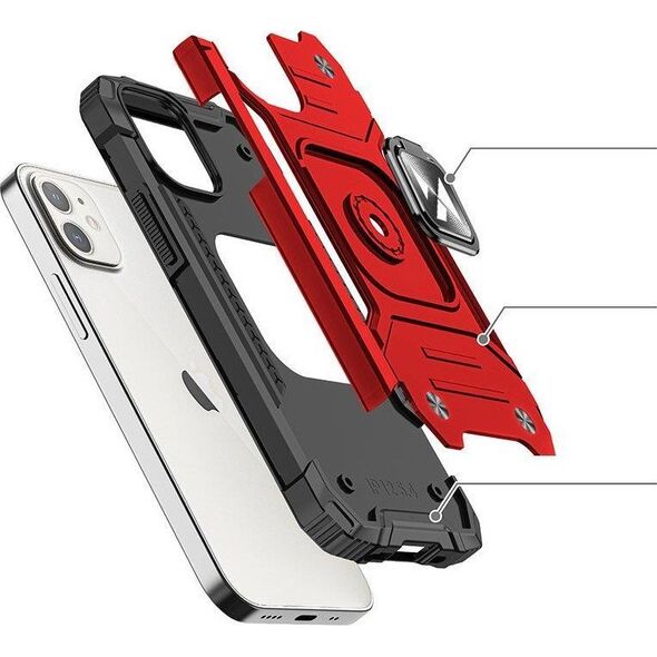 Wozinsky Wozinsky Ring Armor etui iPhone 14 Plus pancerny pokrowiec uchwyt magnetyczny ring czerwone