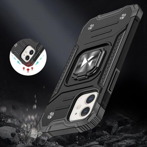 Wozinsky Wozinsky Ring Armor etui iPhone 14 Plus pancerny hybrydowy pokrowiec + magnetyczny uchwyt czarny