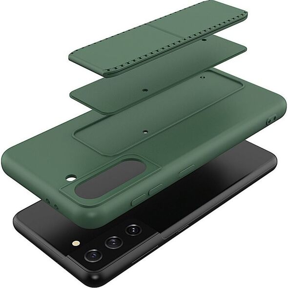 Wozinsky Wozinsky Kickstand Case elastyczne silikonowe etui z podstawką Samsung Galaxy S21+ 5G (S21 Plus 5G) szary