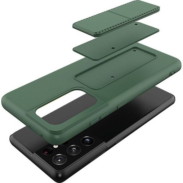Wozinsky Wozinsky Kickstand Case elastyczne silikonowe etui z podstawką Samsung Galaxy S21 Ultra 5G różowy