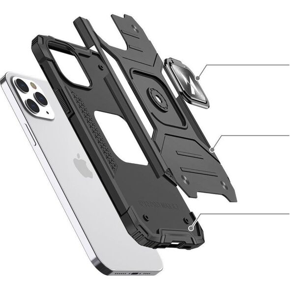 Wozinsky Wozinsky Ring Armor pancerne hybrydowe etui pokrowiec + magnetyczny uchwyt iPhone 13 srebrny
