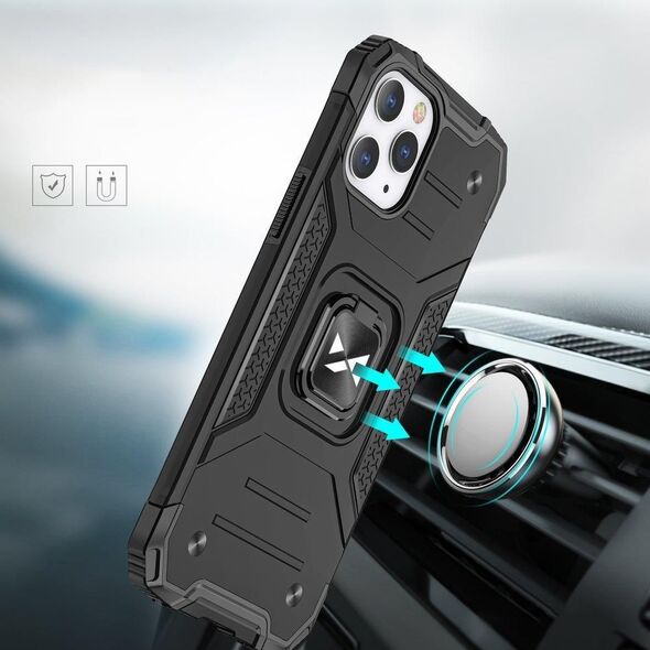 Wozinsky Wozinsky Ring Armor pancerne hybrydowe etui pokrowiec + magnetyczny uchwyt iPhone 13 srebrny