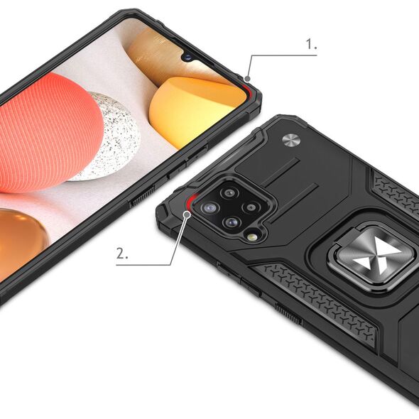 Wozinsky Wozinsky Ring Armor pancerne hybrydowe etui pokrowiec + magnetyczny uchwyt Samsung Galaxy A42 5G czerwony