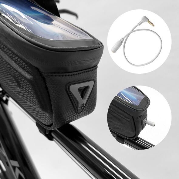 Wozinsky Wozinsky Torba rowerowa na ramę 1,7l pokrowiec na telefon czarny (WBB28BK)
