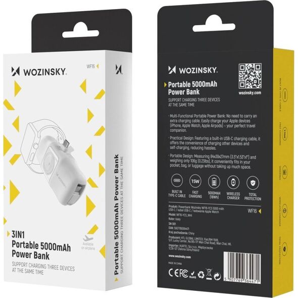 Powerbank Wozinsky WF16-YCS 5000mAh Biały