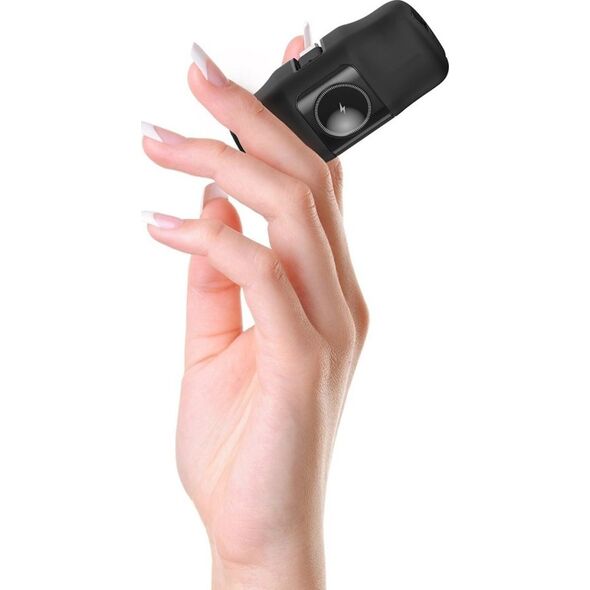 Mini powerbank Wozinsky WF16-YCS 5000mAh 15W USB-C z wbudowanym kablem USB-C i ładowarką do Apple Watch - czarny