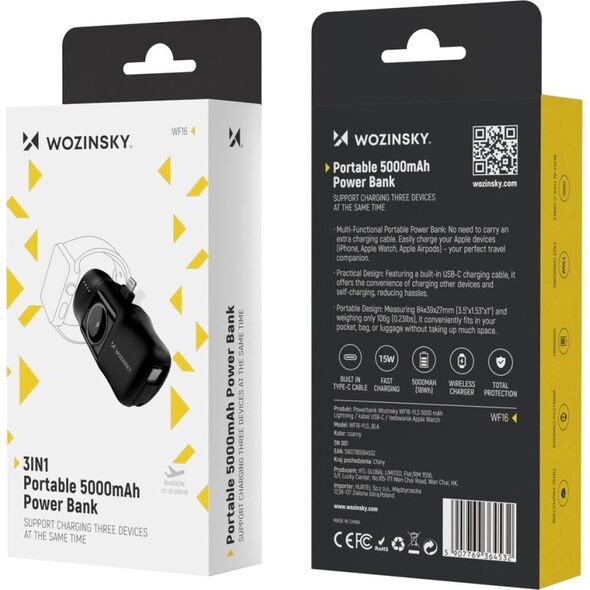 Powerbank Wozinsky WF16-YLS 5000mAh Czarny