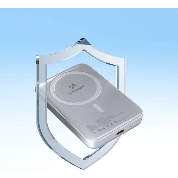 Powerbank magnetyczny Wozinsky WRW349YWS 10 000 mAh - biały