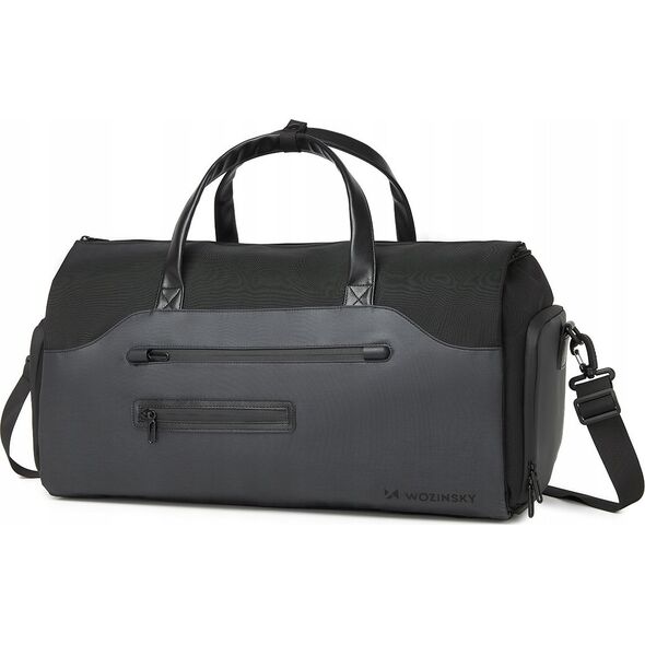 Torba podróżna Wozinsky Premium na garnitur z kieszenią na mokre rzeczy (50 l) - czarna