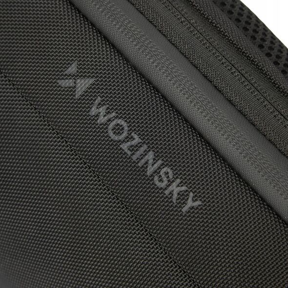 Plecak miejski Wozinsky Premium na jedno ramię, antykradzieżowy z organizerem i USB - czarny