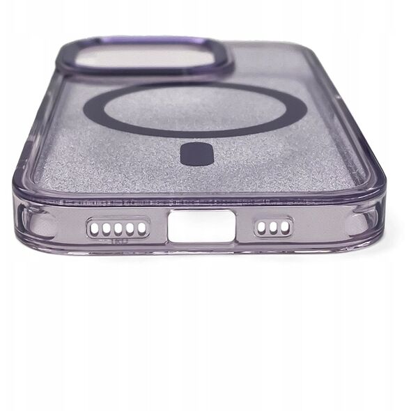 Etui Wozinsky Glitter Case z Mag Safe na Samsung Galaxy S25 - fioletowe z brokatem