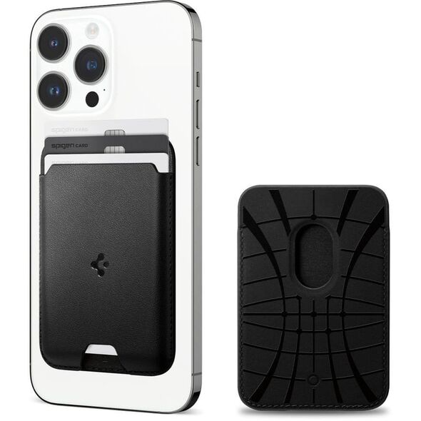 PORTFEL SPIGEN MAGSAFE NA KARTY, DO IPHONE, Dokumenty, Magnetyczny, Czarny