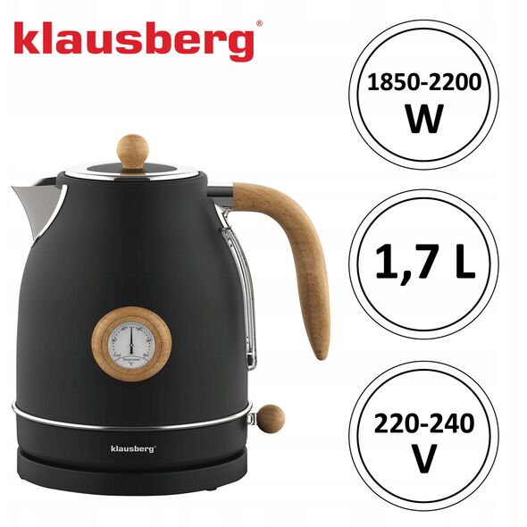 CZAJNIK ELEKTRYCZNY 1,7L Z TERMOMETREM KLAUSBERG KB-7907 RETRO