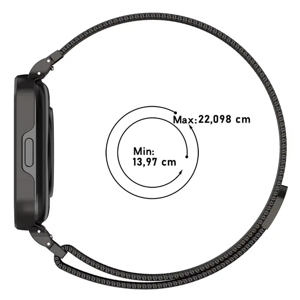 Etui z paskiem Bizon Strap + Case Watch Chain do Xiaomi Redmi Watch 3 Active czarne