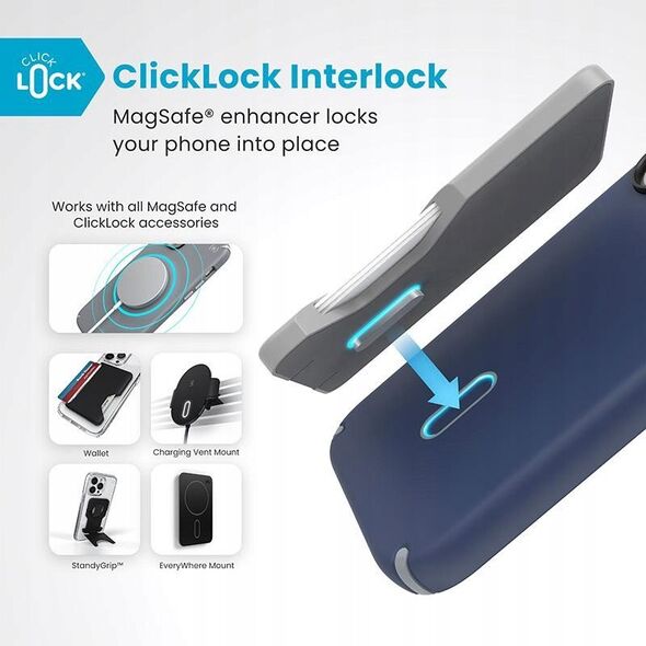 Speck Speck Presidio2 Pro ClickLock & MagSafe - Etui iPhone 16 (Coastal Blue / Dust Grey / White)