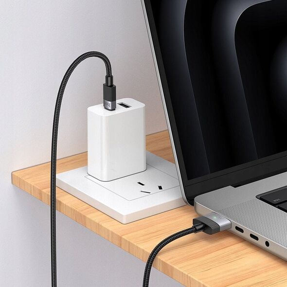 Kabel USB C do Mag3 Hoco 5A 140W magnetyczny 1,8 m U141 czarny