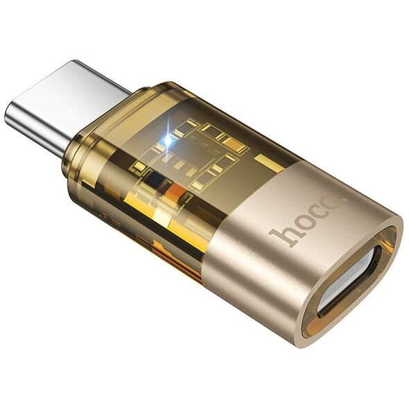 Adapter USB C do Lightning Hoco UA36D transparentny złoty