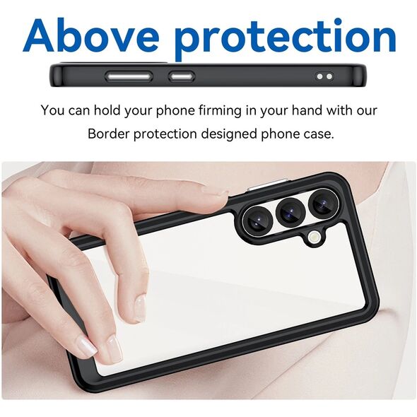 ETUI OUTER SPACE CASE NA SAMSUNG GALAXY S25 EDGE POKROWIEC Z ELASTYCZNĄ RAMKĄ - CZARNE
