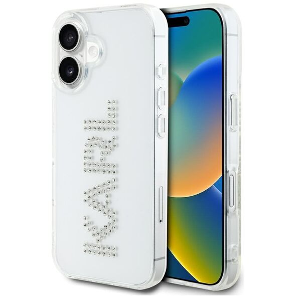 ETUI KARL LAGERFELD IML RHINESTONES LOGO DO IPHONE 16 PRZEZROCZYSTY